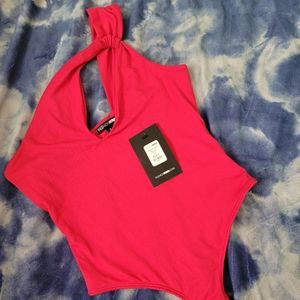 Women's red bodysuit